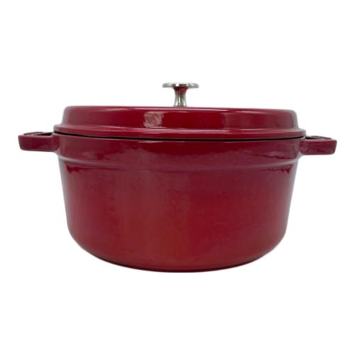 Staub (ストウブ) 両手鍋 1102406 ココットラウンド 24cm レッド(チェリー） ココット・ロンド
