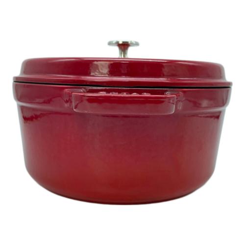 Staub (ストウブ) 両手鍋 1102406 ココットラウンド 24cm レッド(チェリー） ココット・ロンド