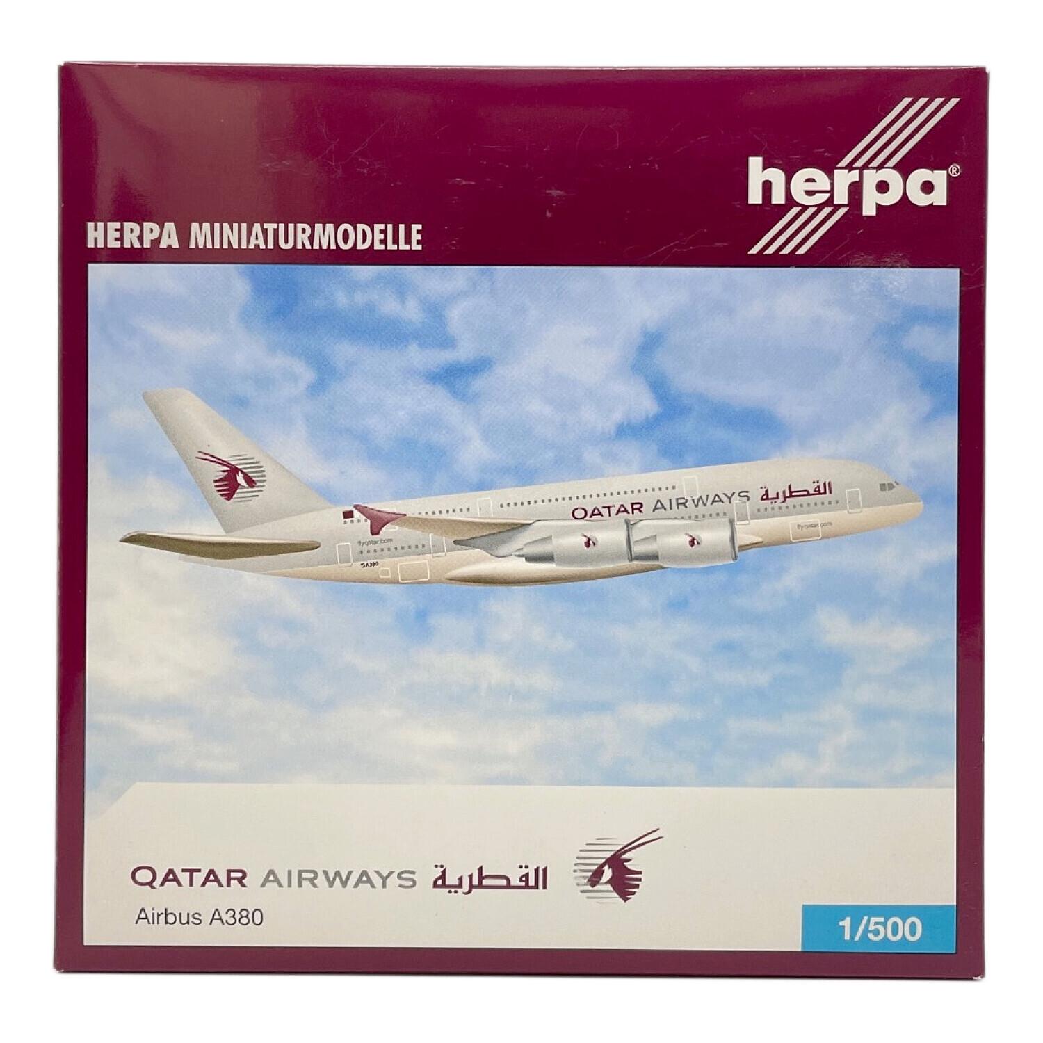 herpa (ヘルパ) Qatar Airways 模型 aribus a380 1/500｜トレファクONLINE