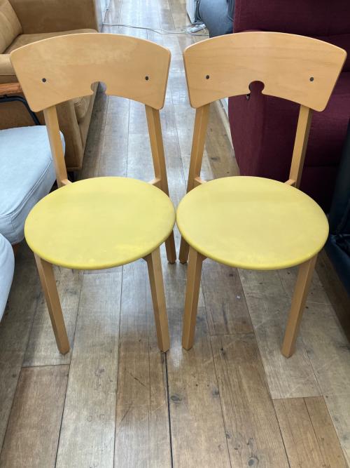CALLIGARIS (カリガリス) 伸縮ダイニング3点セット ナチュラル×イエロー