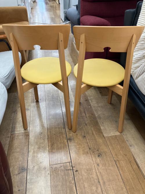 CALLIGARIS (カリガリス) 伸縮ダイニング3点セット ナチュラル×イエロー
