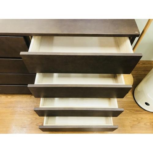 無印良品 4段ワイドチェスト ダークブラウン タモ材