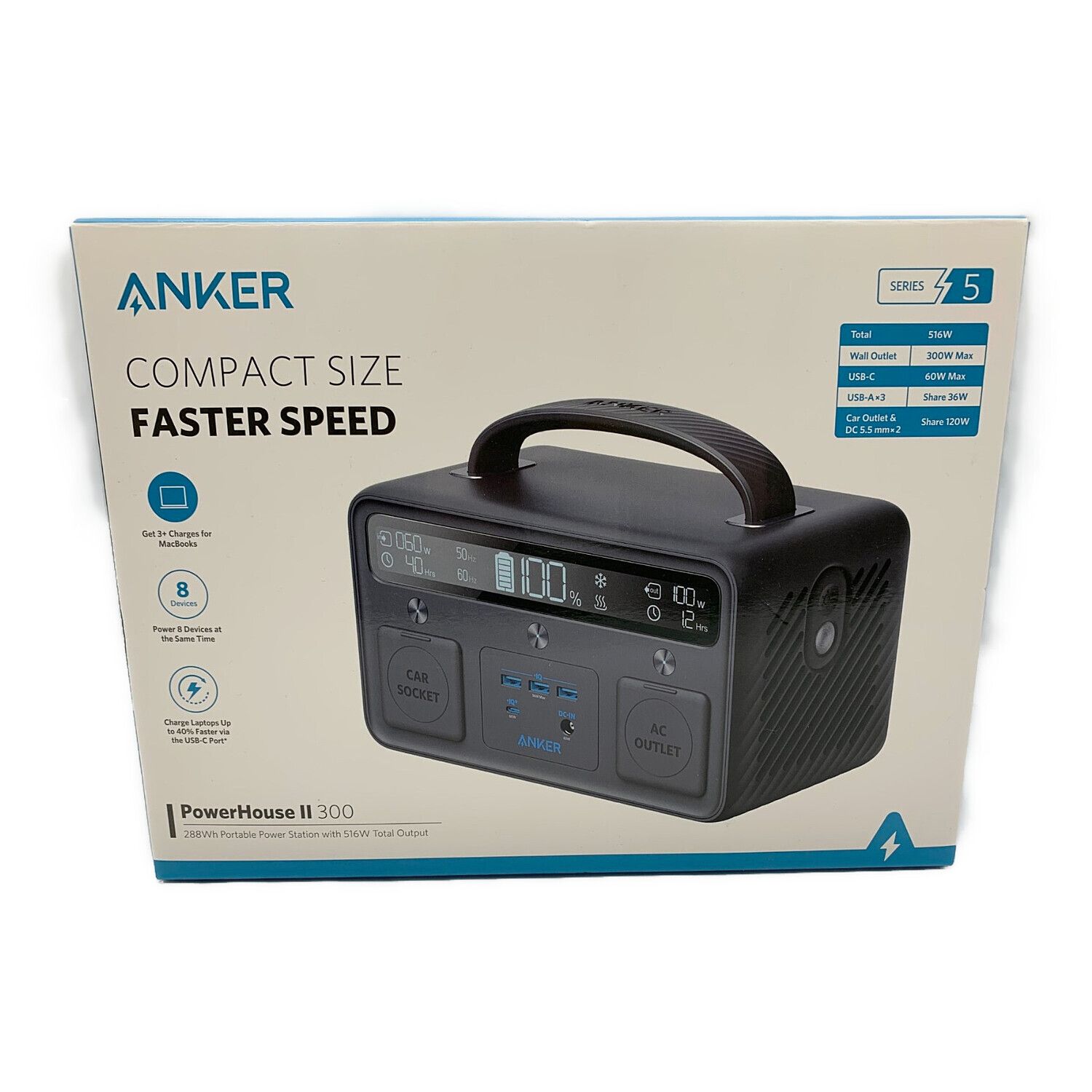Anker PowerHouse II 300 ポータブル電源 - ライト/ランタン