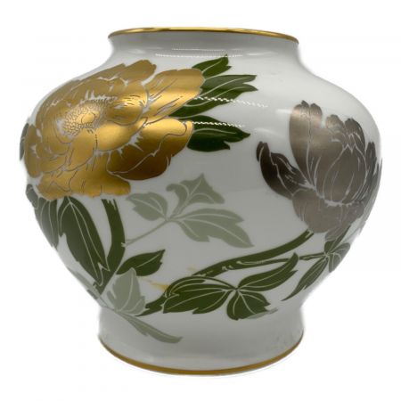 大倉陶園 (オオクラトウエン) 花瓶 金蝕牡丹