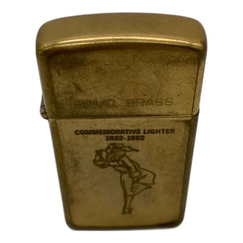 ZIPPO (ジッポ) スリムオイルライター SOLID BRASS  ゴールド 1985年製