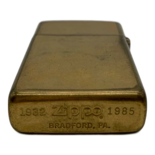 ZIPPO (ジッポ) スリムオイルライター SOLID BRASS  ゴールド 1985年製