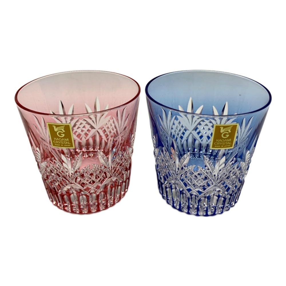 【美品】ファイバーグラス カバサ XL アフリカンリズムシェーカー KAGAMI CRYSTAL (カガミクリスタル) 切子 ペア冷酒杯 2Pセット