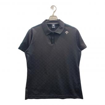 DESCENTE GOLF (デサントゴルフ) ジャカード半袖シャツ ゴルフウェア(トップス) メンズ SIZE XL ブラック