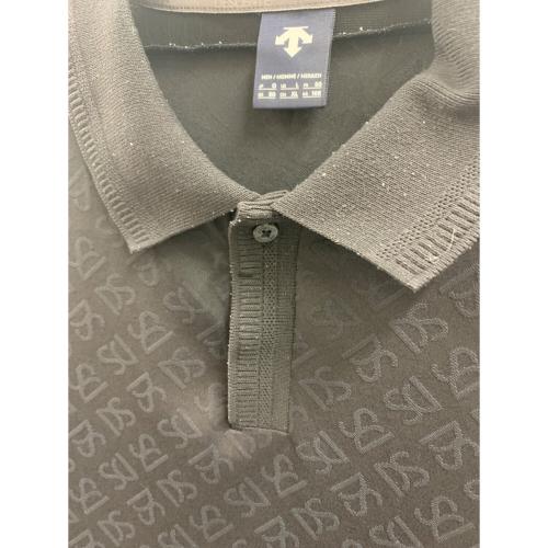 DESCENTE GOLF (デサントゴルフ) ジャカード半袖シャツ ゴルフウェア(トップス) メンズ SIZE XL ブラック
