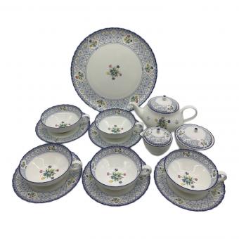 Noritake (ノリタケ) 洋食器 カップ＆ソーサー×5・プレート×1・ティーポット×1・シュガーポット×1・クリーマー×1 セット オランジュリー