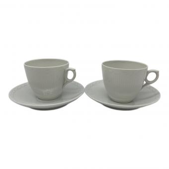 ROYAL COPENHAGEN (ロイヤル・コペンハーゲン) カップ&ソーサー ホワイトフルーテッド・ハーフレース 2Pセット