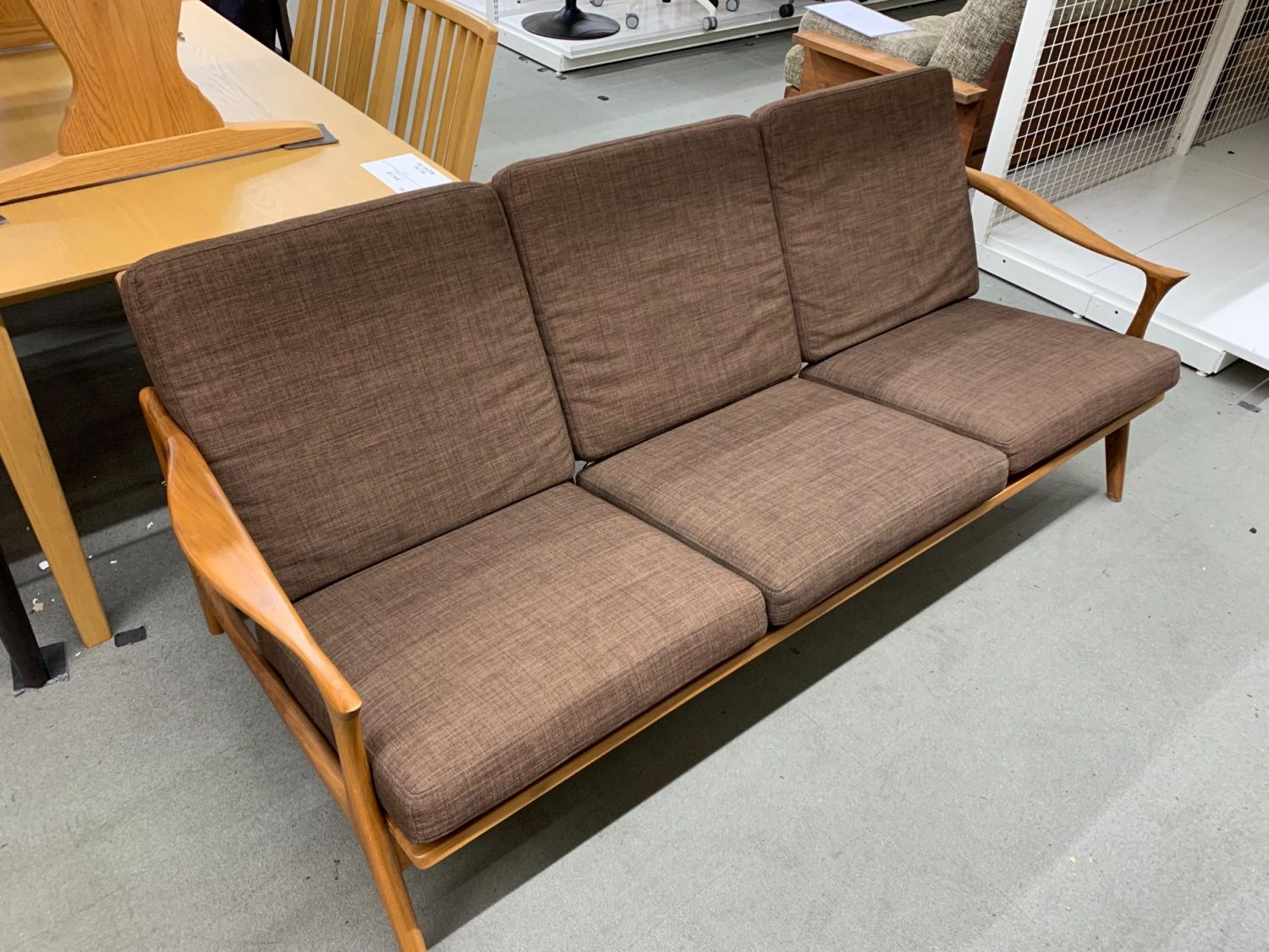 3人掛けソファー ブラウン 北欧風｜トレファクONLINE