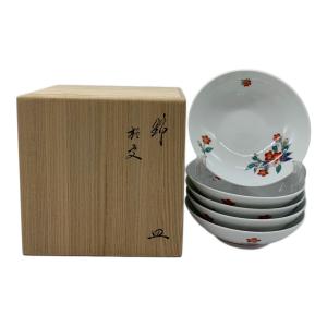 柿右衛門窯 (カキエモンガマ) 錦桜文皿(五客組) 十五代酒井田柿右衛門