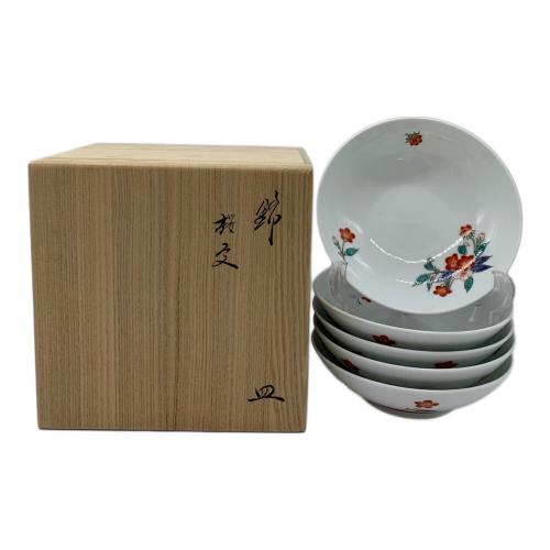 柿右衛門窯 (カキエモンガマ) 錦桜文皿(五客組) 十五代酒井田柿右衛門