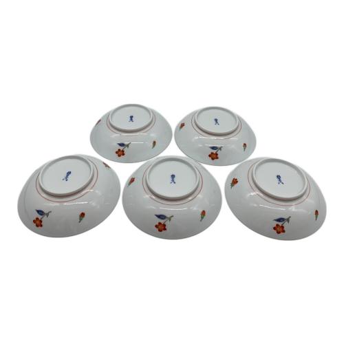 柿右衛門窯 (カキエモンガマ) 錦桜文皿(五客組) 十五代酒井田柿右衛門