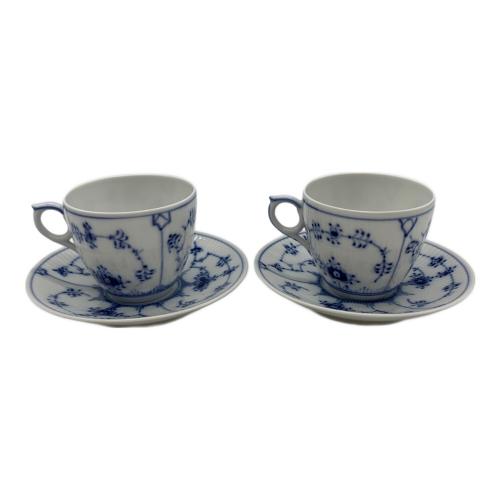 ROYAL COPENHAGEN (ロイヤル・コペンハーゲン) カップ&ソーサー 2162/2132 ブルーフルーテッド・ハーフレース 2Pセット