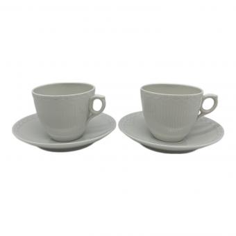 ROYAL COPENHAGEN (ロイヤル・コペンハーゲン) カップ&ソーサー ホワイトフルーテッド・ハーフレース 2Pセット