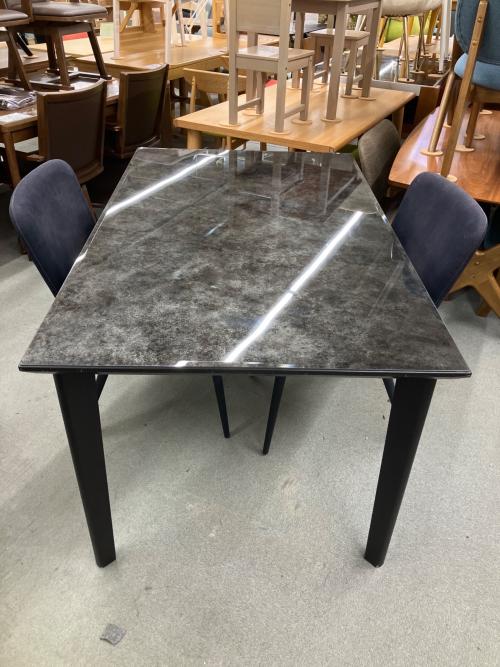 松田家具 (マツダカグ) ダイニング3点セット ブラック