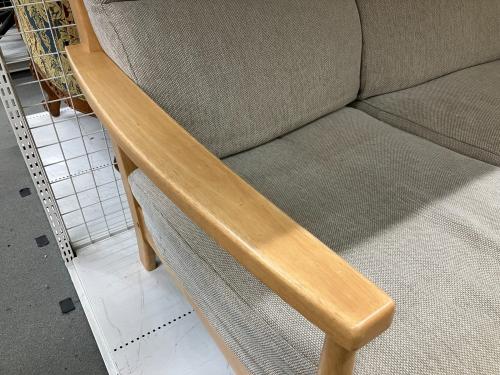 2人掛けソファー ナチュラル×グレー