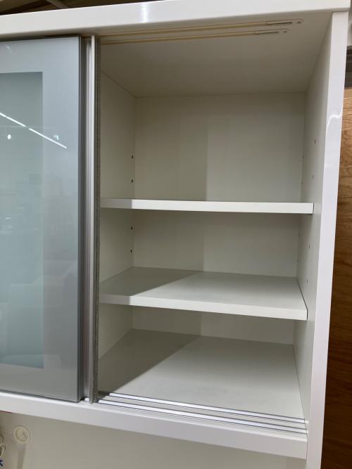 松田家具 (マツダカグ) レンジボード  ホワイト×シルバー