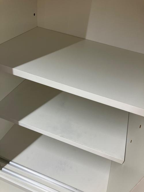 松田家具 (マツダカグ) レンジボード  ホワイト×シルバー