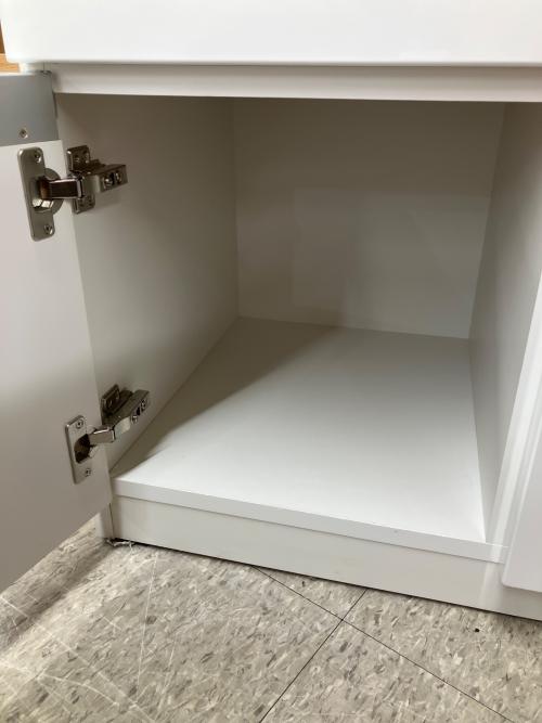 松田家具 (マツダカグ) レンジボード  ホワイト×シルバー