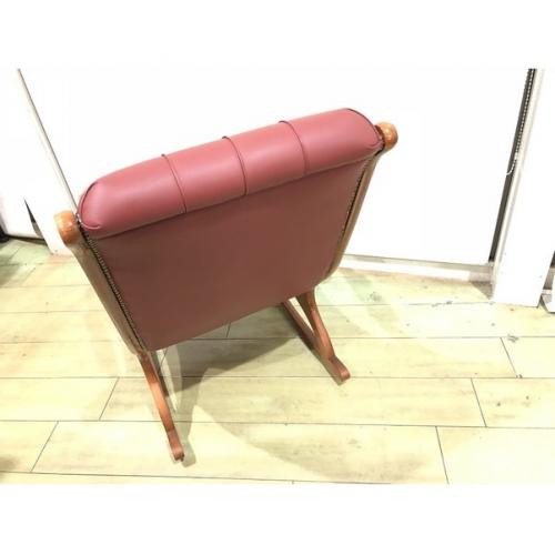 チェスターフィールド調ロッキングチェアー レッド ロッキングチェア/チェスターフィールド【トレファク花小金井】