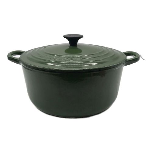 LE CREUSET (ルクルーゼ) ココットロンド グリーン 程度C 内部ハガレ有 22cm