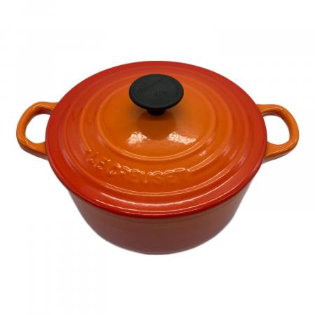 LE CREUSET (ルクルーゼ) 両手鍋 18cm オレンジ｜トレファクONLINE