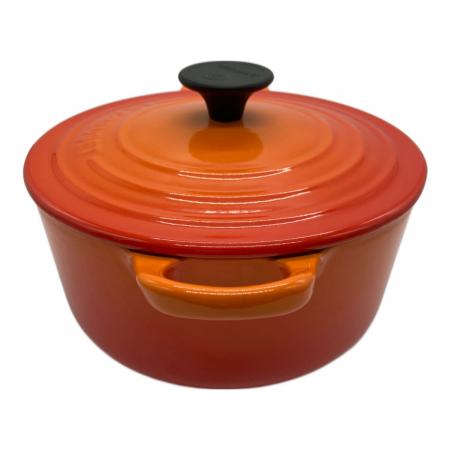 LE CREUSET (ルクルーゼ) 両手鍋 18cm オレンジ｜トレファクONLINE