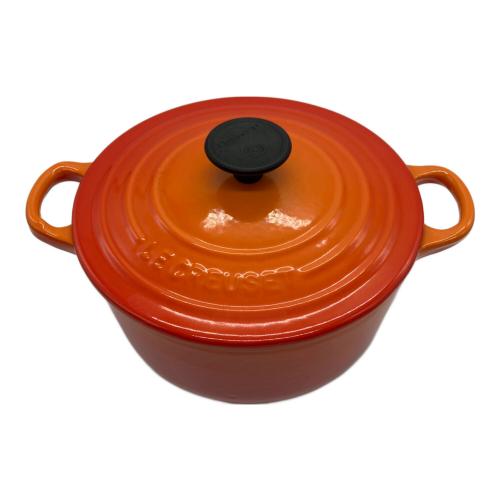 LE CREUSET (ルクルーゼ) 両手鍋 18cm オレンジ