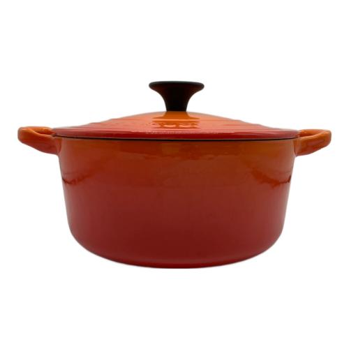 LE CREUSET (ルクルーゼ) 両手鍋 18cm オレンジ