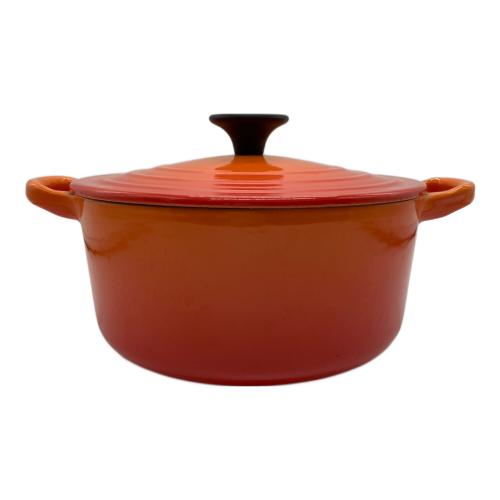 LE CREUSET (ルクルーゼ) 両手鍋 18cm オレンジ