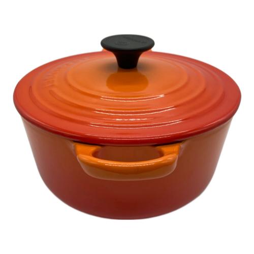 LE CREUSET (ルクルーゼ) 両手鍋 18cm オレンジ