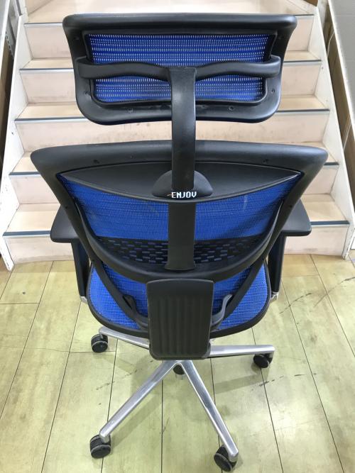 Ergohuman (エルゴヒューマン) ワークチェアー ブルー×ブラック リクライニング調節 座面昇降調節 座面スライド調節 40 ENJOY