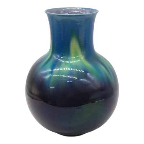 徳田八十吉 (トクダヤソキチ) 花瓶 碧明耀彩 人間国宝