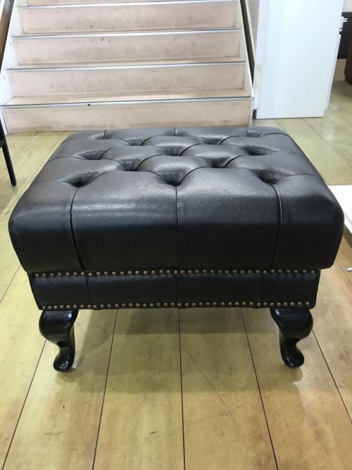 アンティーク調スツール ブラック