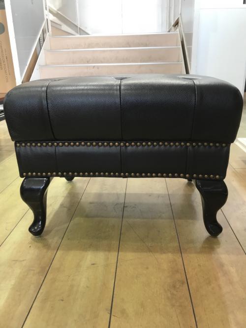 アンティーク調スツール ブラック