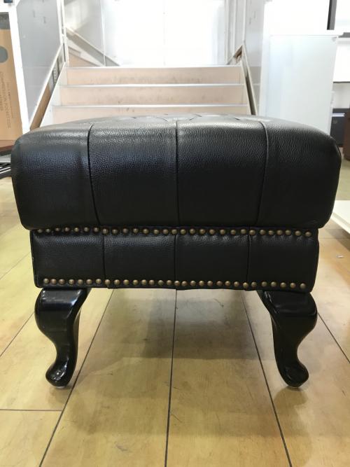 アンティーク調スツール ブラック