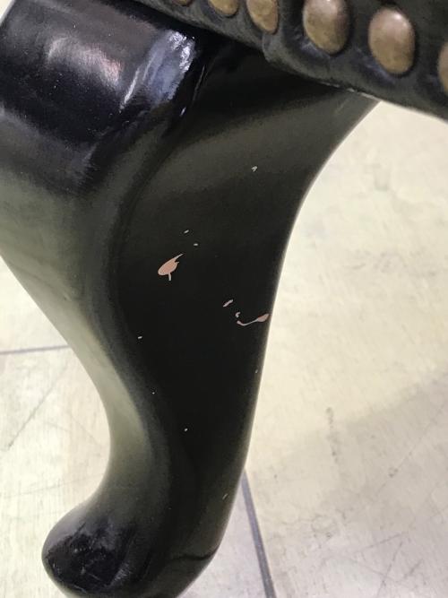 アンティーク調スツール ブラック