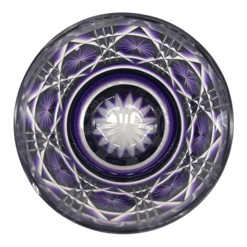 薩摩切子 (サツマキリコ) ぐい呑み 猪口（金紫）