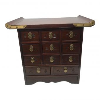 薬箪笥 ダークブラウン 11杯