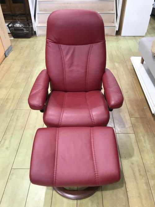Ekornes (エコーネス) ストレスレスチェア レッド オットマン付