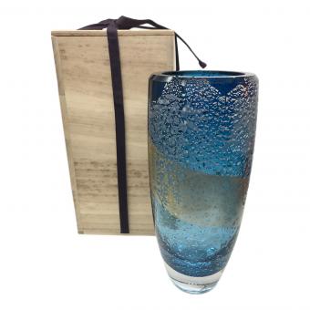 東洋佐々木ガラス (トウヨウササキガラス) 花瓶 藤花文様