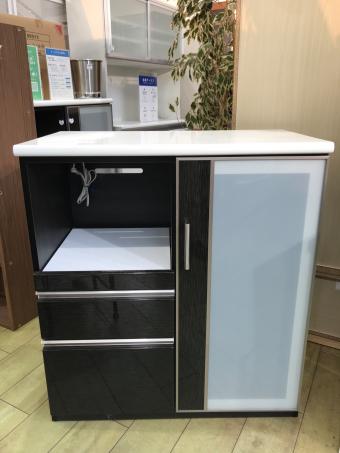 ニトリ 1枚扉レンジ台 ダークブラウン 359 引き出し付