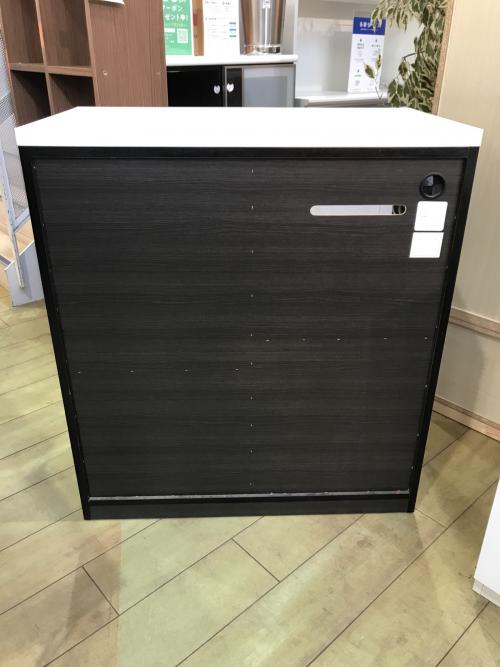 ニトリ 1枚扉キッチンカウンター ダークブラウン×ホワイト