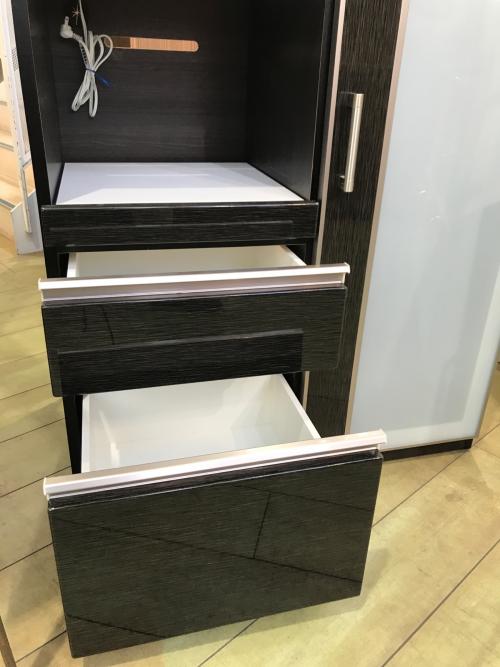 ニトリ 1枚扉レンジ台 ダークブラウン 359 引き出し付