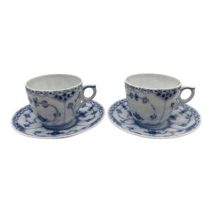 ROYAL COPENHAGEN (ロイヤル・コペンハーゲン) カップ&ソーサー ブルーフルーテッド・ハーフレース 2Pセット