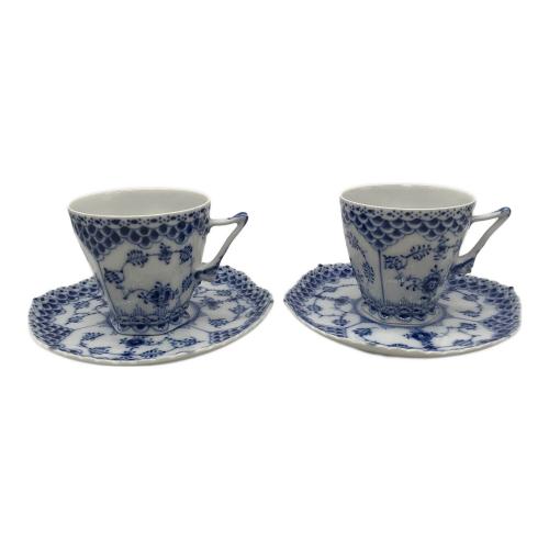 ROYAL COPENHAGEN (ロイヤル・コペンハーゲン) カップ&ソーサー ブルーフルーテッド・フルレース 2Pセット