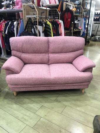 2人掛けソファー ピンク×ナチュラル